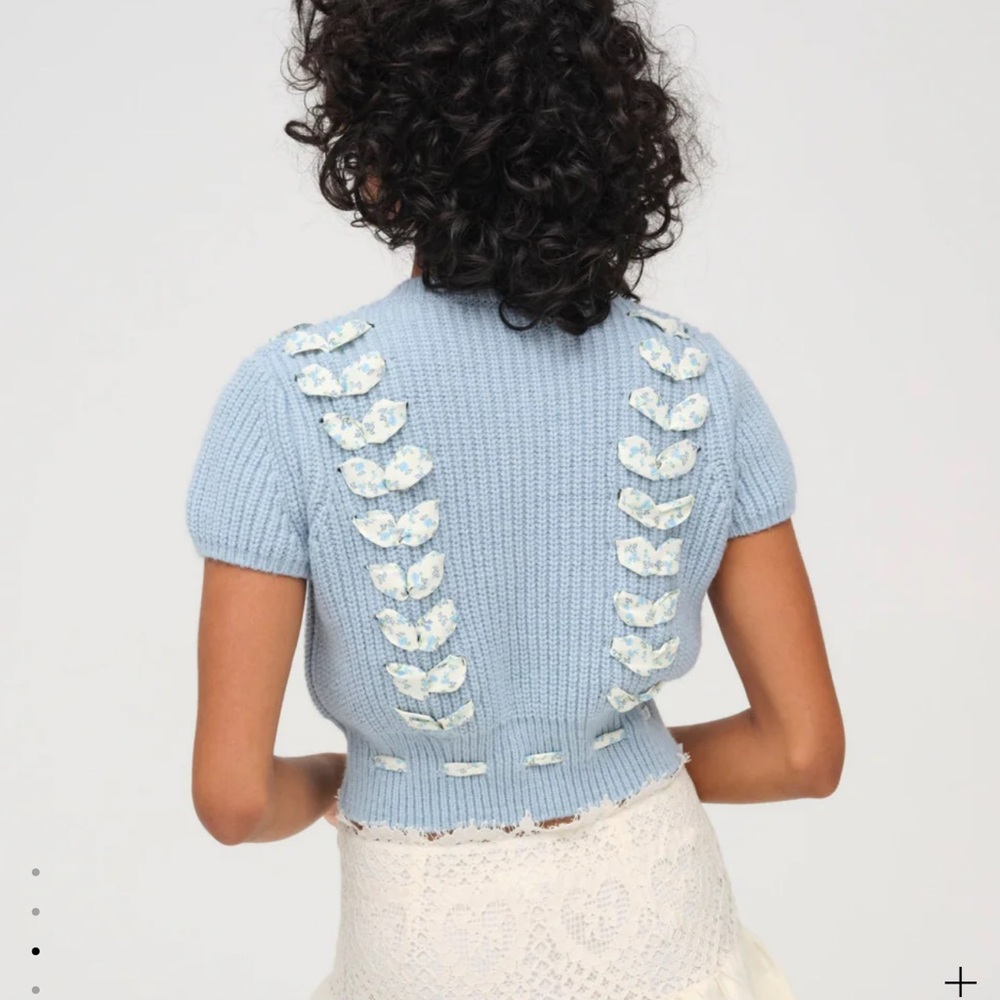 *NEW* FOR LOVE AND LEMONS BOW SWEATER LARGE - Picture 3 of 10